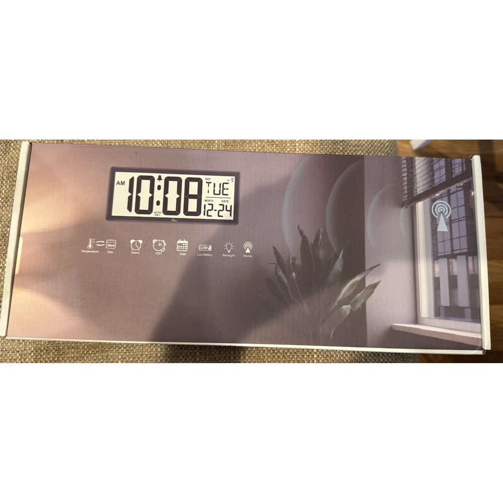 WallarGe 14.5 in Large Digital Wall Clock Battery Operated with Jumbo Numbers